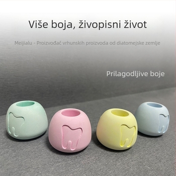 Diatomitni držač četkice za zube – ugrađeni nosač, skladištenje, otisnuto logo, prilagodljiva privatna marka (Meijialu)