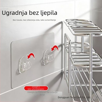 Zidni držač četkica za zube od 304 nehrđajućeg čelika s 1–8 pretinaca