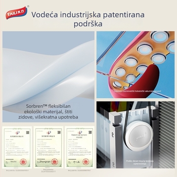 Taili držač za četkice za zube bez bušenja s čašom za ispiranje i čašom za četkicu, zidni kupaonski organizator – set