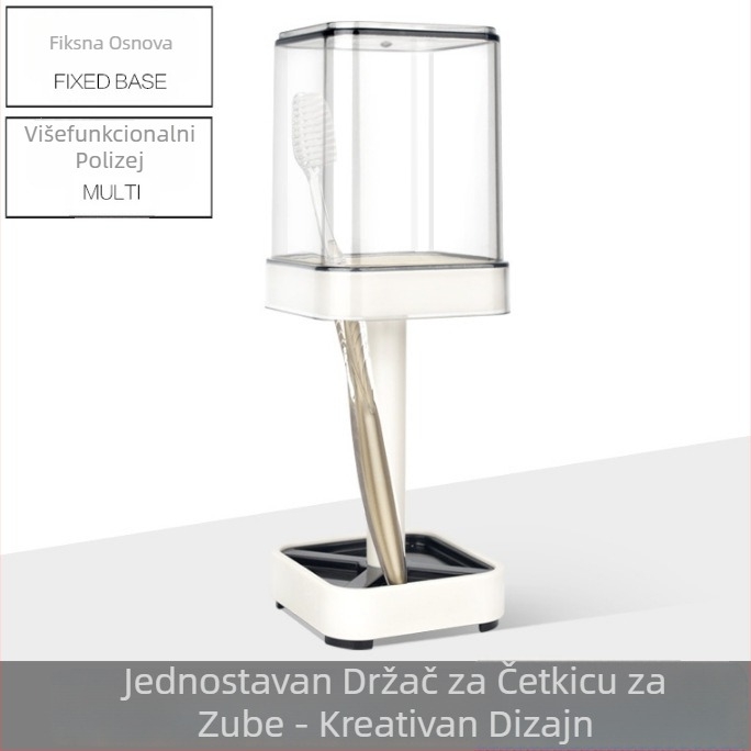 Držač za četkicu i čašu za ispiranje 2-in-1, bez bušenja, plastika, Fast Dijia