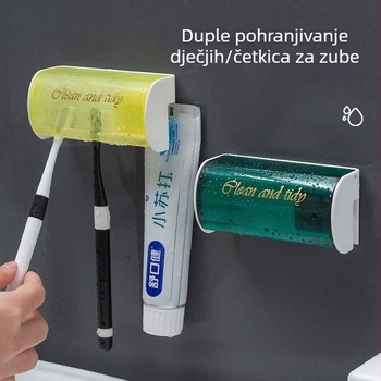Držač za četkice za zube, zidni, bez bušenja, plastični za pohranu