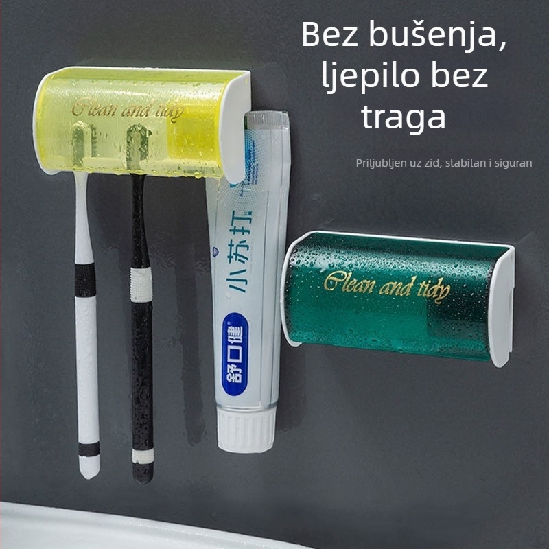 Držač za četkice za zube, zidni, bez bušenja, plastični za pohranu