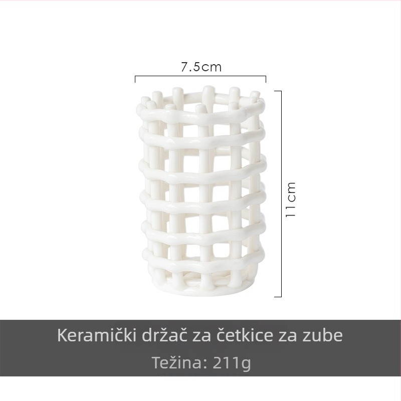 Keramički držač za četkice za zube i ormarić za pohranu u kupaonici, materijal: keramika, funkcija: pohrana, način montiranja: drugi načini, Circle Porcelain