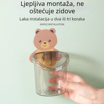 Držač četkice za zube, zidni, bez bušenja, s odvodom, plastični