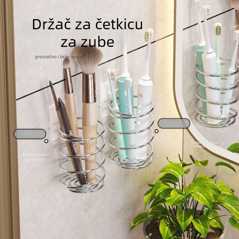 Držač za električnu četkicu s usisnom čašom, nehrđajući čelik, montaža bez bušenja
