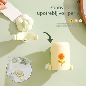 Set držača četkice za zube sa suction cupom za kupaonicu, ABS, bez bušenja, s čašicom za ispiranje, 90 komada