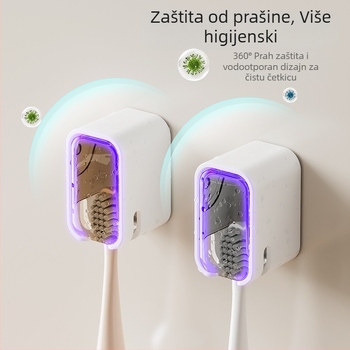 Zidni držač četkica za zube s poklopcem, otporan na prašinu, za električne četkice