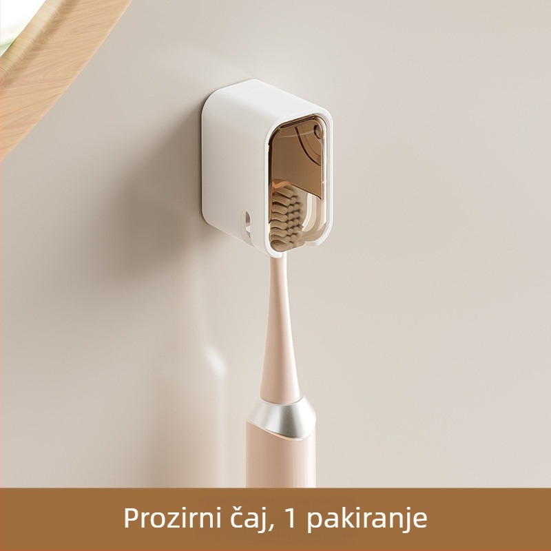 Zidni držač četkica za zube s poklopcem, otporan na prašinu, za električne četkice
