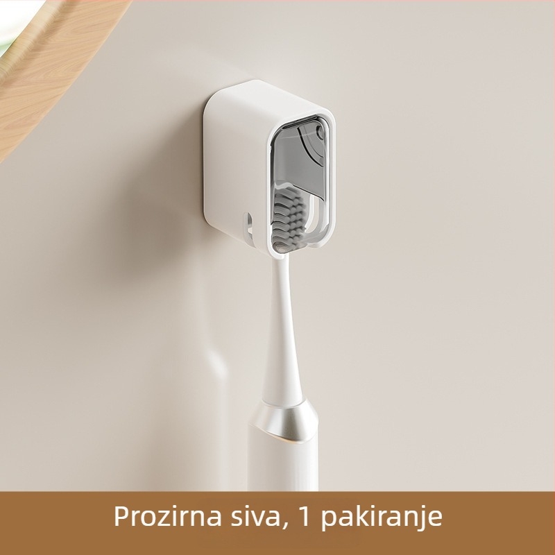 Zidni držač četkica za zube s poklopcem, otporan na prašinu, za električne četkice