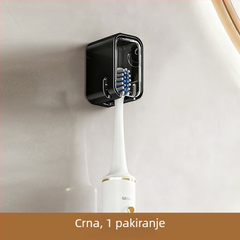 Zidni držač četkica za zube s poklopcem, otporan na prašinu, za električne četkice