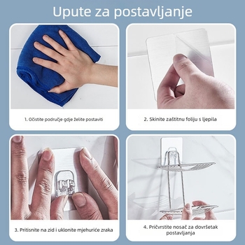 Metalni držač sapuna za zid, bez bušenja, s odvodom vode, za kupaonicu