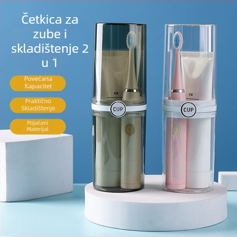 Plastični držač četkica za zube, 20 pretinaca, montaža bez bušenja, mogućnost tiskanja logotipa, prilagodba