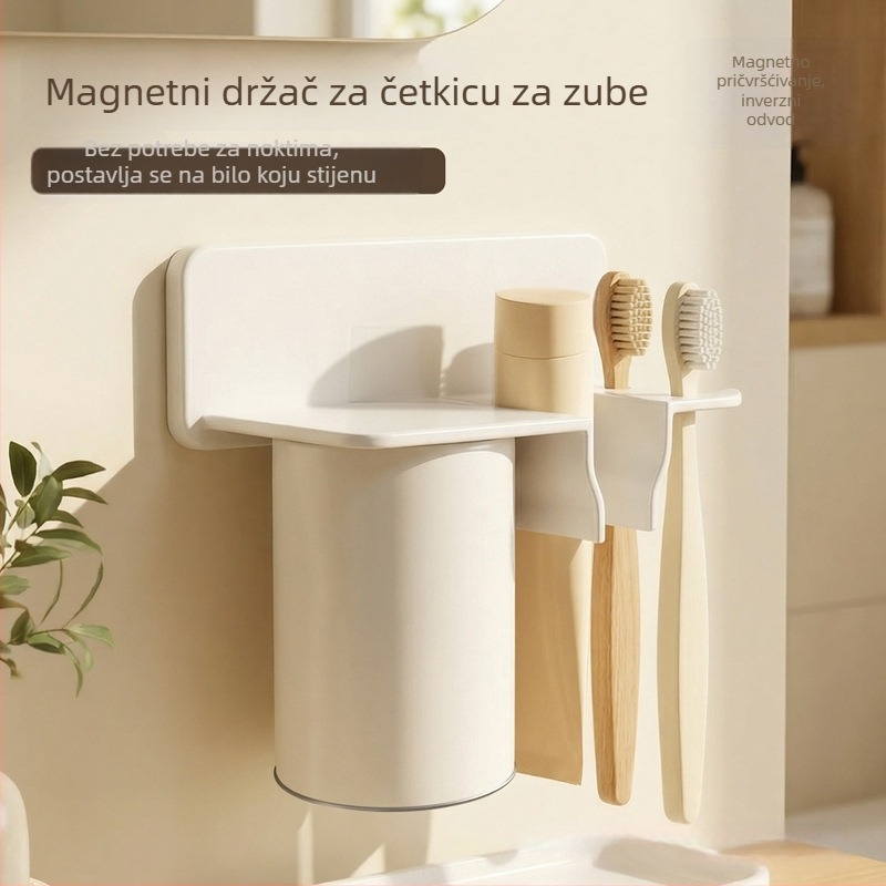 Držač za četkicu za zube sa usisnom čašom, ABS materijal, skladištenje