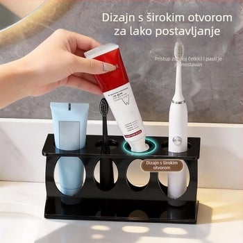 Z-oblik držač za električne četkice za zube i kupaonski spremnik za pohranu, za brijanje, pastu za zube i stomatološke alate