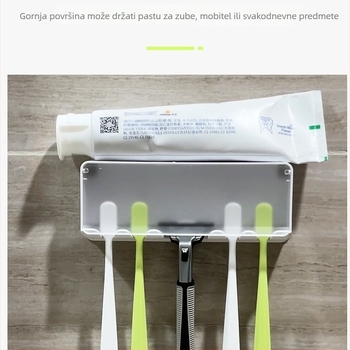 Držač za četkicu za zube s poklopcem, zidni bez bušenja, kupaonica, za djecu