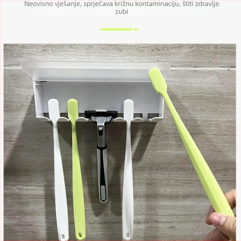Držač za četkicu za zube s poklopcem, zidni bez bušenja, kupaonica, za djecu