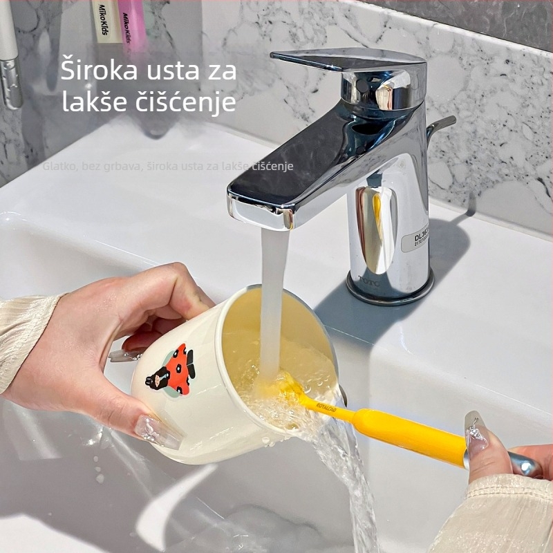 Zidni držač četkica za zube, bez bušenja, plastičan, s držačem za čašu za ispiranje usta