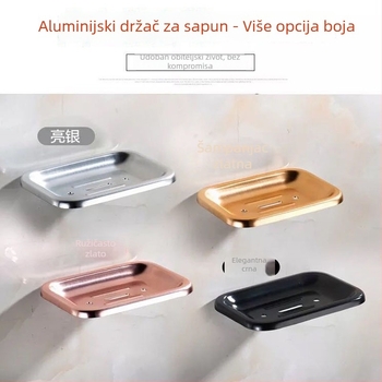 Tenace Zidni držač sapuna od nehrđajućeg čelika i kosmičkog aluminija, s odvodom, kupaonica