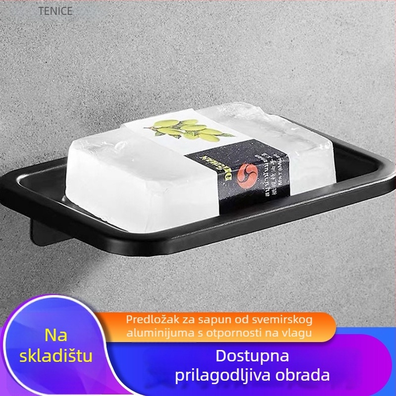 Tenace Zidni držač sapuna od nehrđajućeg čelika i kosmičkog aluminija, s odvodom, kupaonica