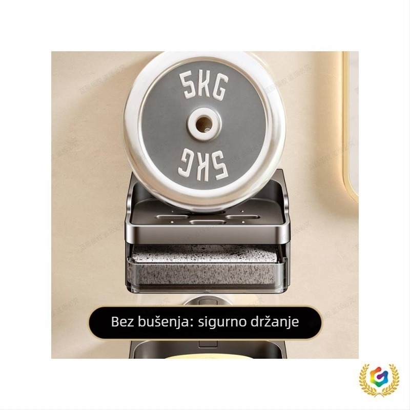 Zidni držač sapuna s odvodom vode, Space aluminij, prostor za pohranu