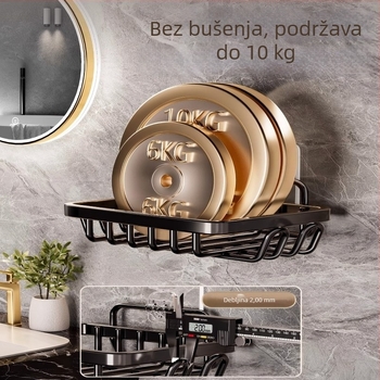 Nosač sapuna na zid - aluminijska legura, Yuetu, bez usisne čašice