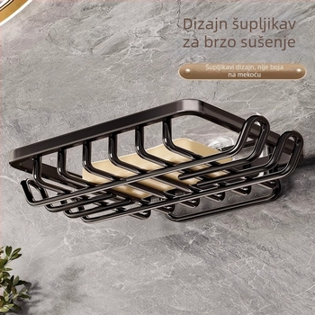 Nosač sapuna na zid - aluminijska legura, Yuetu, bez usisne čašice