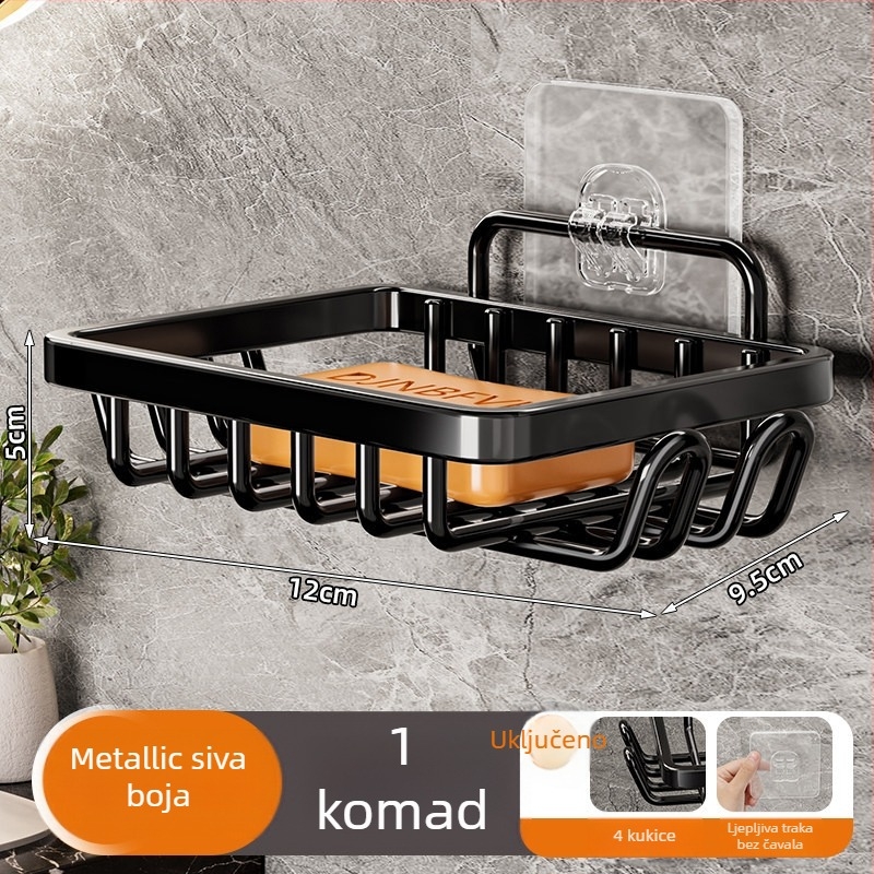 Nosač sapuna na zid - aluminijska legura, Yuetu, bez usisne čašice