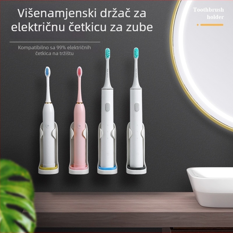 Držač električne četkice za zube - zidni bez bušenja, plastični, Jiakeli