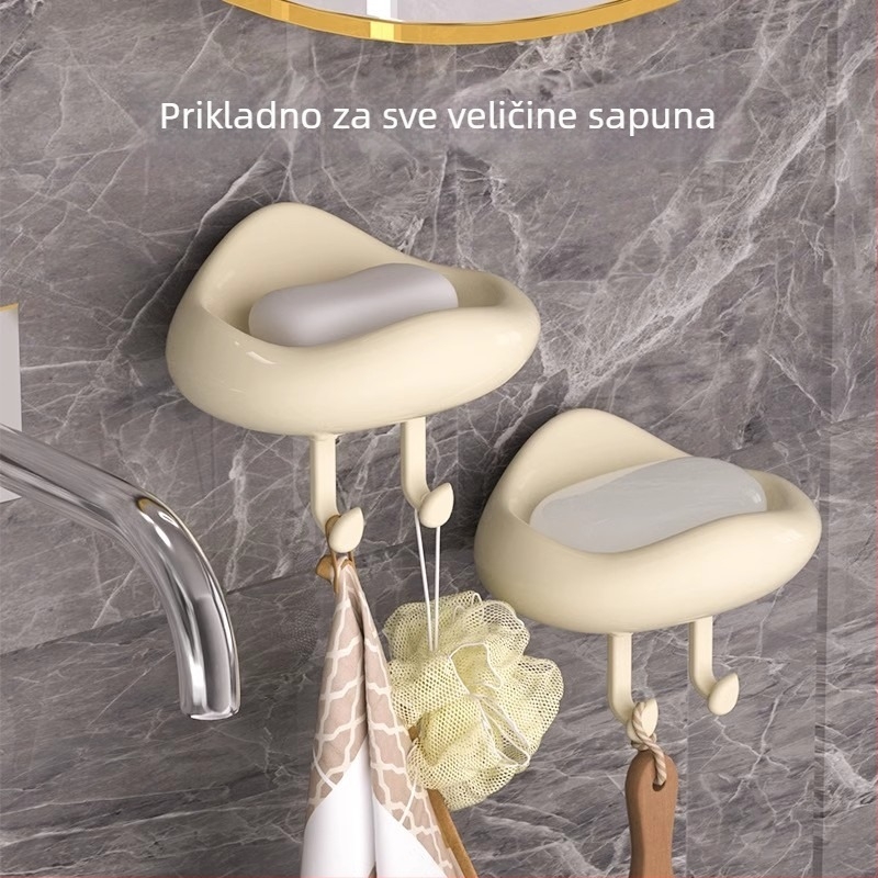 Držač sapuna za kupaonicu u obliku oblaka s kukom (plastični • moguć tisak logotipa • moguć prilagodba • kutija: 150 komada • Marka: First Benefit)