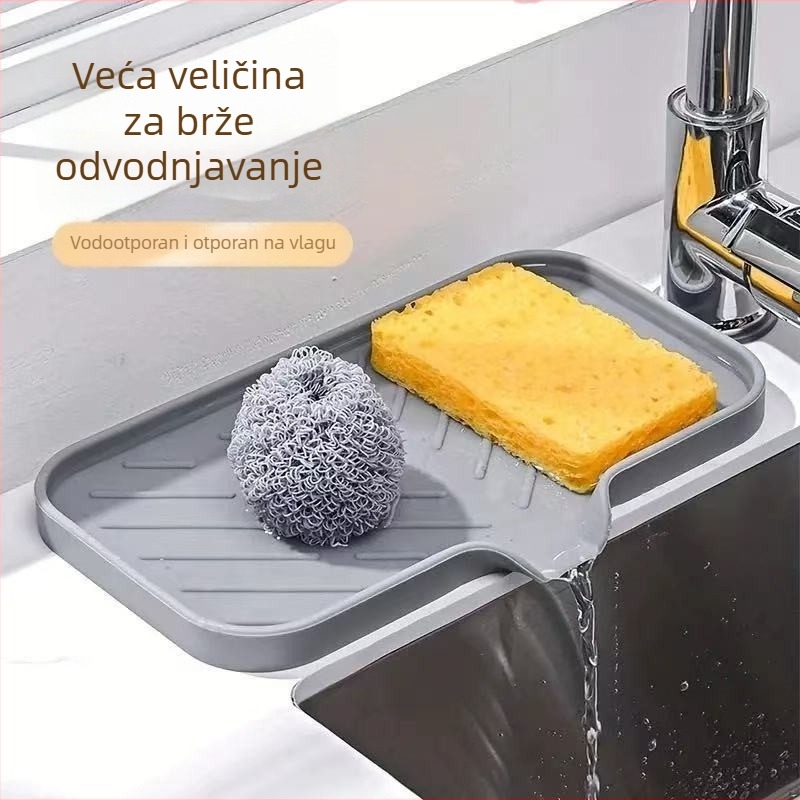 Silikonska posuda za sapun s drenazijskom podlogom za kupaonicu i kuhinju — bez poklopca, bez usisne čaše