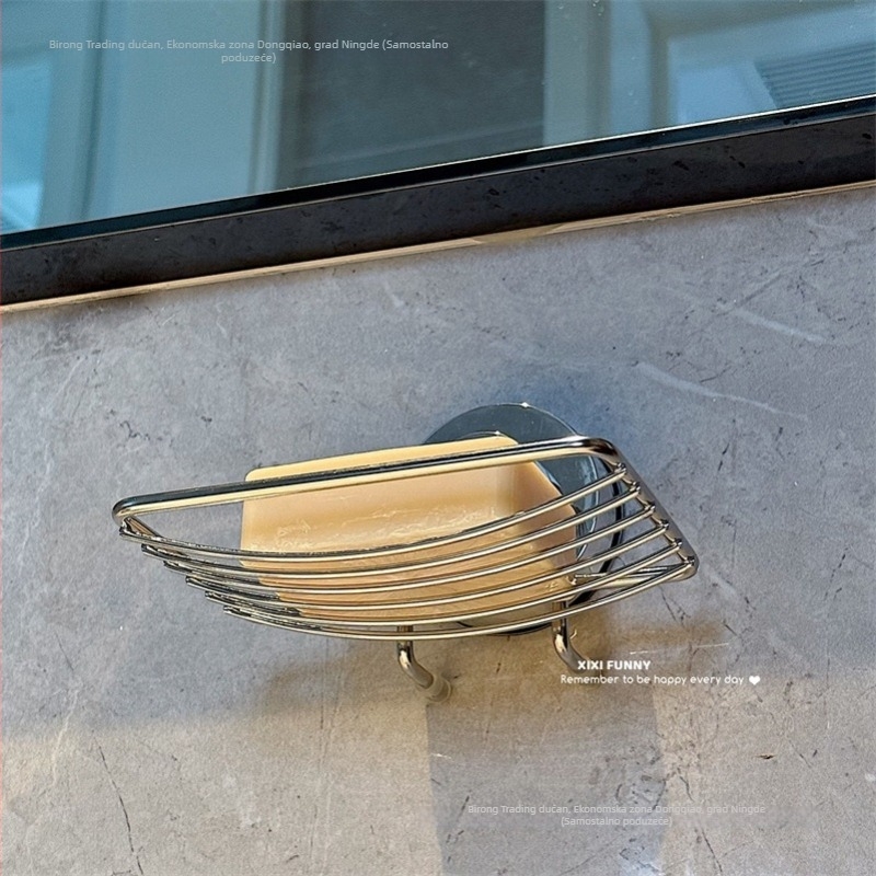 Otter zidno postavljena posuda za sapun s odvodnim nosačem za kupaonicu — bez poklopca, bez vaku, materijal: Drugo