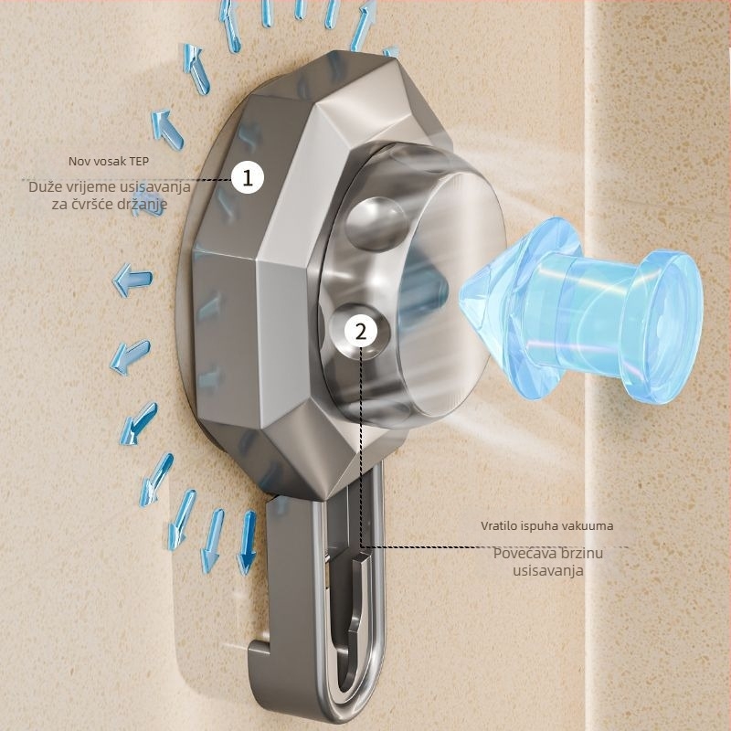 Zidni držač sapuna sa snažnim usisavanjem; plastičan; marka Easy to recognize hardware; pogodna za kupaonicu