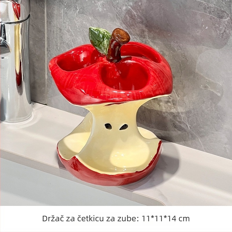 Keramički držač četkica za zube s odvodom za kupaonicu