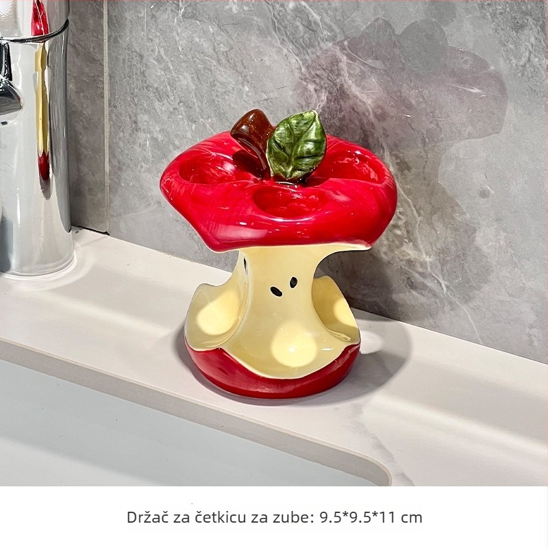 Keramički držač četkica za zube s odvodom za kupaonicu