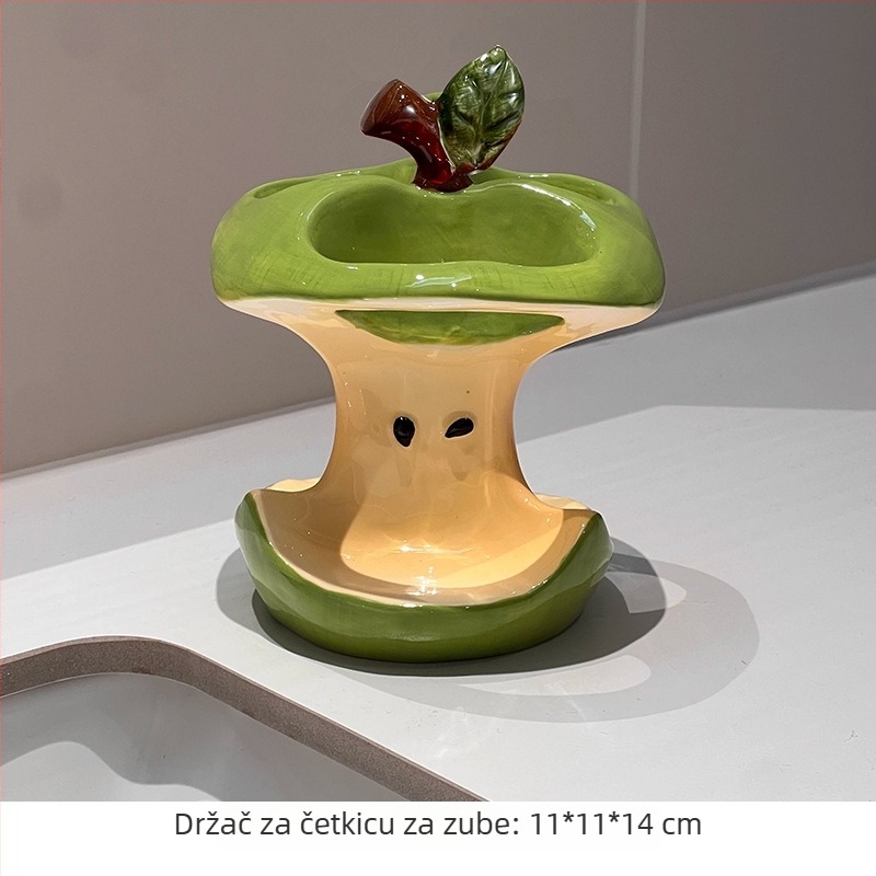 Keramički držač četkica za zube s odvodom za kupaonicu