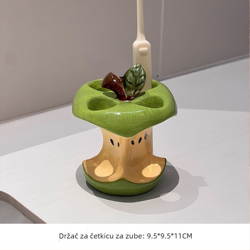 Keramički držač četkica za zube s odvodom za kupaonicu