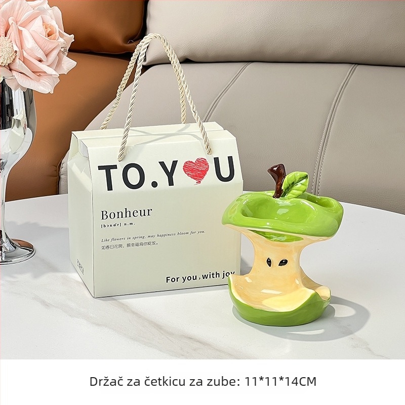 Keramički držač četkica za zube s odvodom za kupaonicu