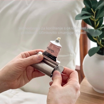 Držač za četkice s UV sterilizacijom — 4 pretinca, nehrđajući čelik, usisno pričvršćivanje, dizajn četiri lista, japanski stil