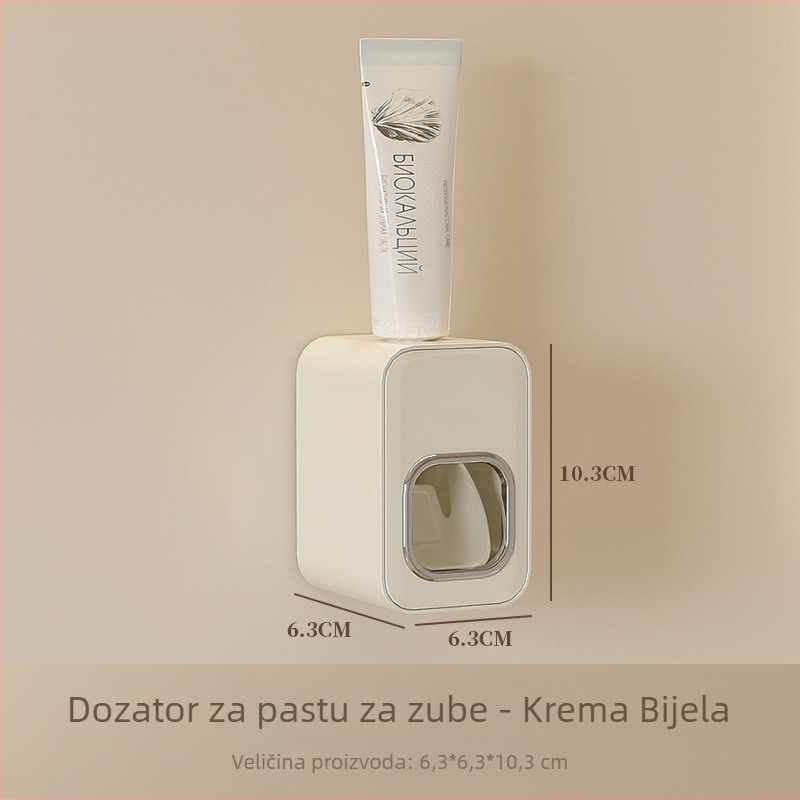 Zidni držač za četkice za zube i čašu za ispiranje usta, plastika, montaža bez bušenja, s otiskom logotipa, mogućnost prilagodbe