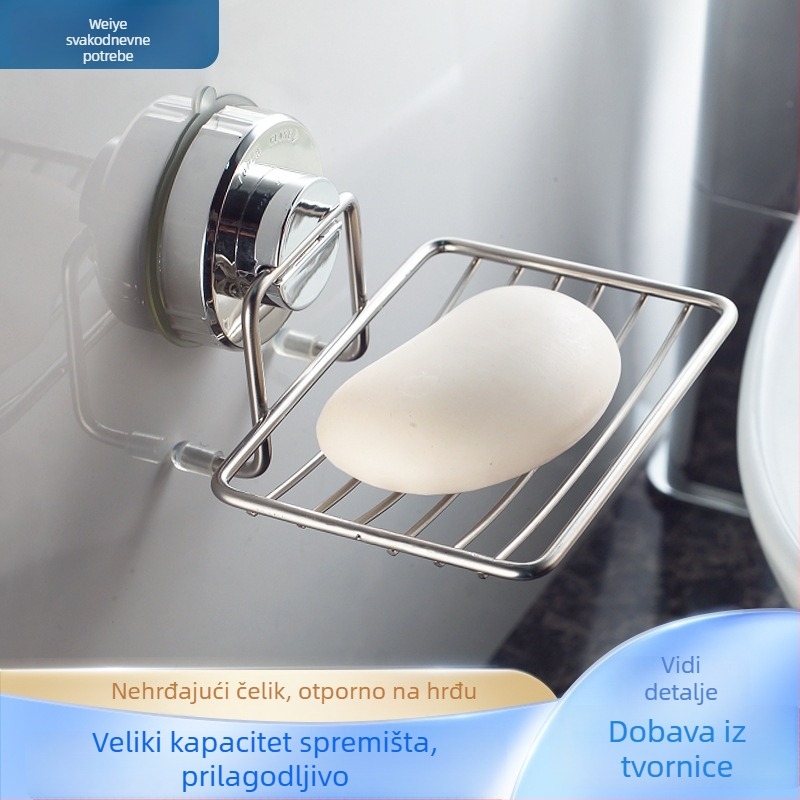 Weiye držač sapuna od nehrđajućeg čelika za zid sa usisnom čašom, mogućnost ispisa logotipa, pakiranje 42