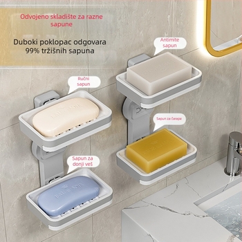 Držač sapuna s vakuumskom podloškom – montaža bez rupa, uklanjanje i pranje, protuklizni, od plastike; Marka Oriental Bright Clean; Pakiranje: 100 kom