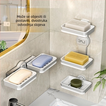 Držač sapuna s vakuumskom podloškom – montaža bez rupa, uklanjanje i pranje, protuklizni, od plastike; Marka Oriental Bright Clean; Pakiranje: 100 kom