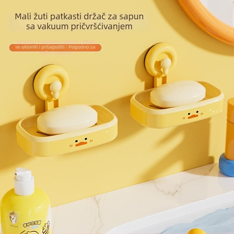 Plastična sapunica za zid s usisnim držačem, bez bušenja, kupaonica, s odvodom