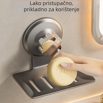 Dvostruki zidni držač sapuna s usisnim čašama, plastični