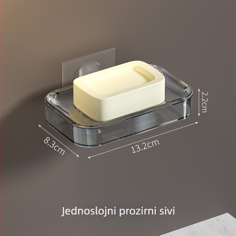 Držač za sapun s vakuumskim čašicama za zid, bez bušenja, PET materijal, odvodnja