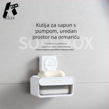 Dvostruki sapunik s usisnom čašom, bez bušenja i bez odvodnje, s pretincem za sunđer, ABS materijal