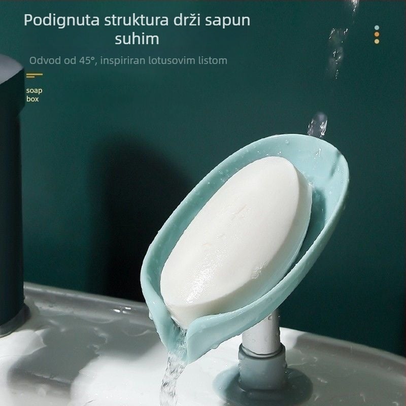 Plastični zidni držač sapuna s usisnom čašom i odvodnim pladnjem