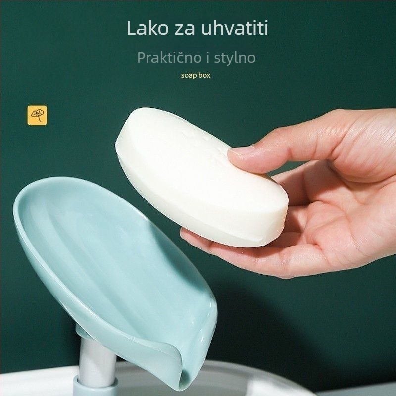 Plastični zidni držač sapuna s usisnom čašom i odvodnim pladnjem