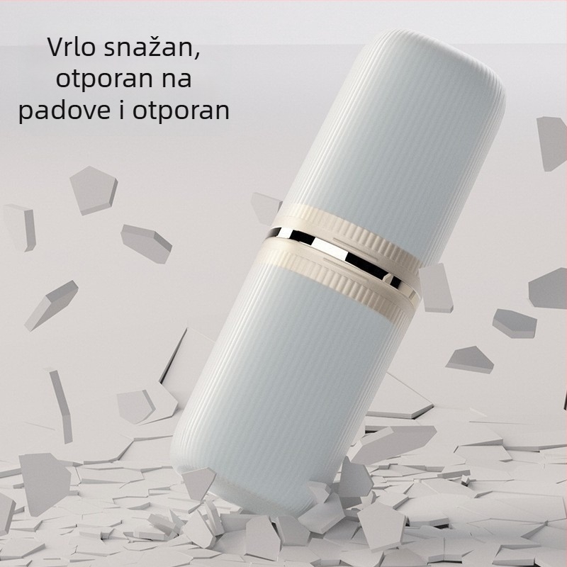 Držač za četkicu s 5 pretinaca, 4-u-1 putni set za obitelj od četiri, prozirna PP kutija za pohranu paste za zube i tekuće vodice