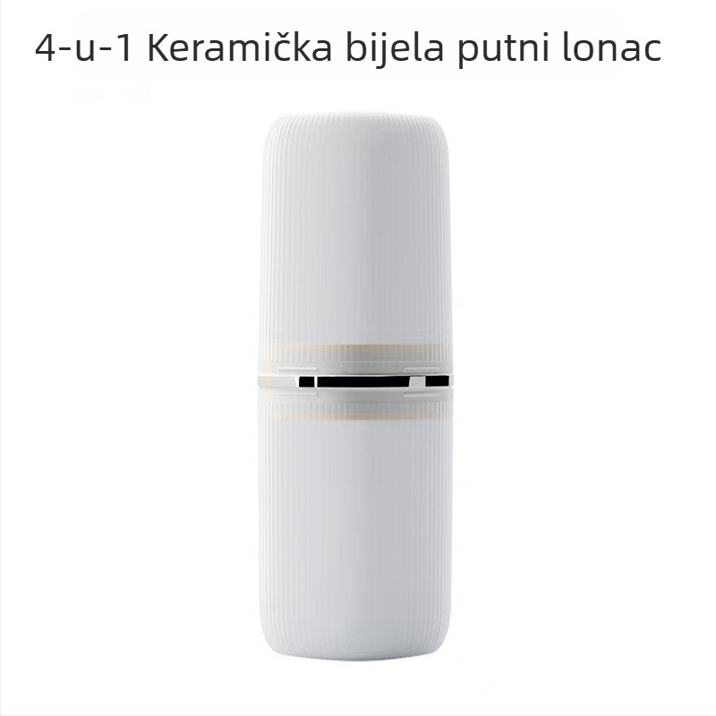 Držač za četkicu s 5 pretinaca, 4-u-1 putni set za obitelj od četiri, prozirna PP kutija za pohranu paste za zube i tekuće vodice